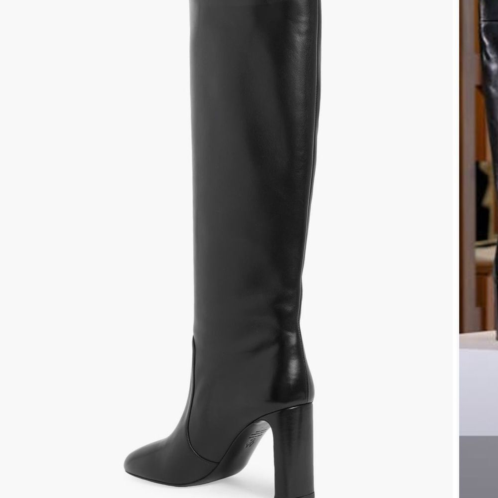 Stuart Weitzman Babette Tubo 85 Over The Knee OTK Tall Long Black leather Boots - Picture 2 of 13